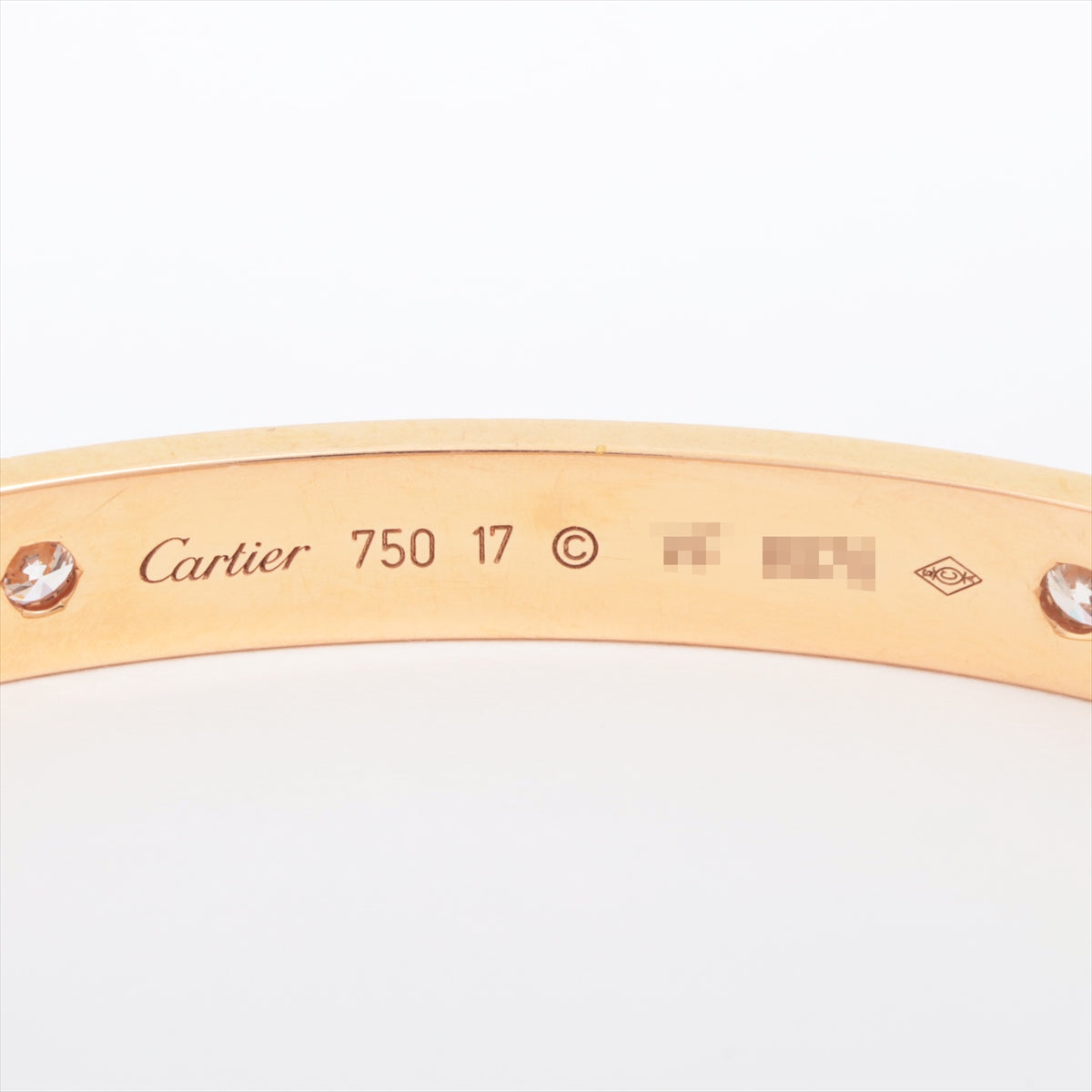 Cartier Love half diamond Bracelet 750(PG) 30.3g 17 With screwdriver