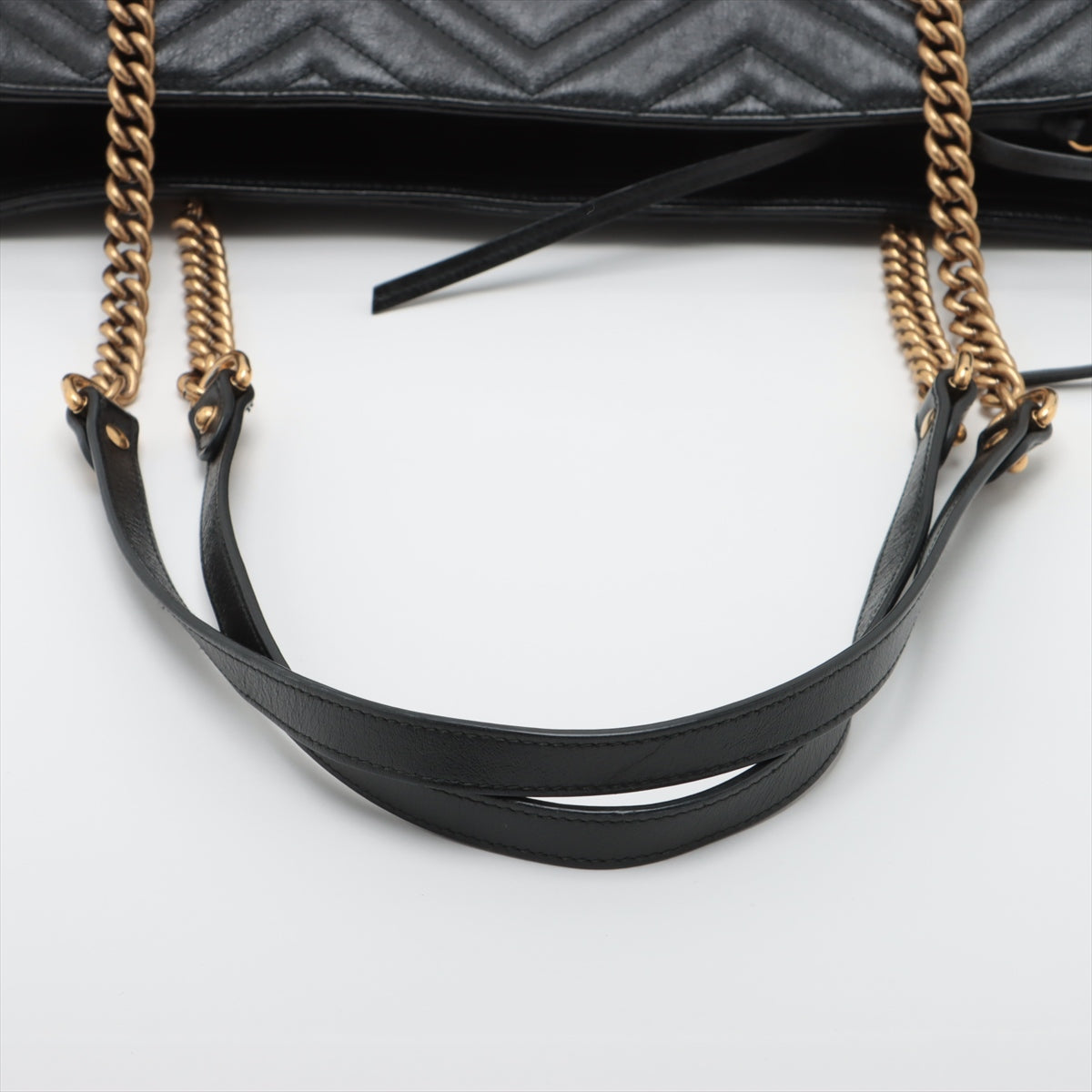 Gucci GG Marmont Leather Chain tote bag Black 524578