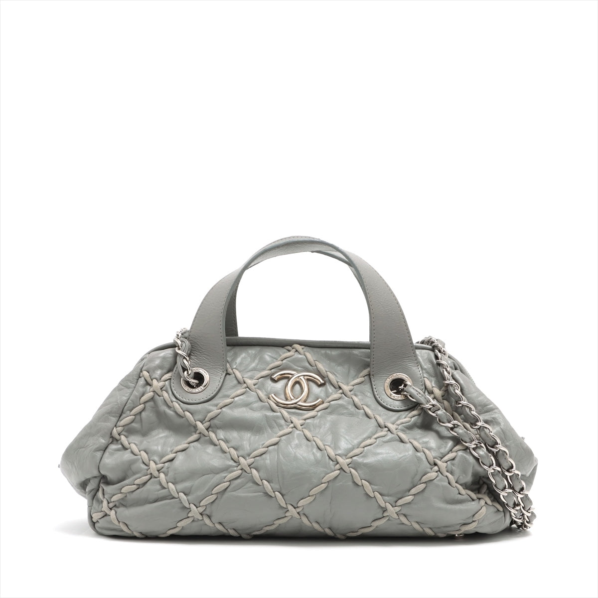 Chanel Ultra Stitch Lambskin Chain shoulder bag Grey Silver Metal fittings 15XXXXXX