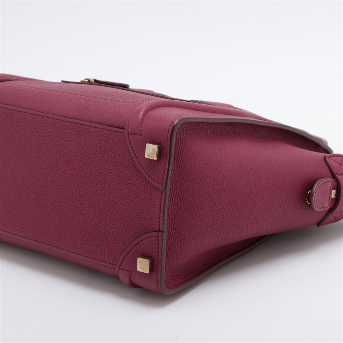 CELINE Luggage Micro Shopper Leather Hand bag Purple