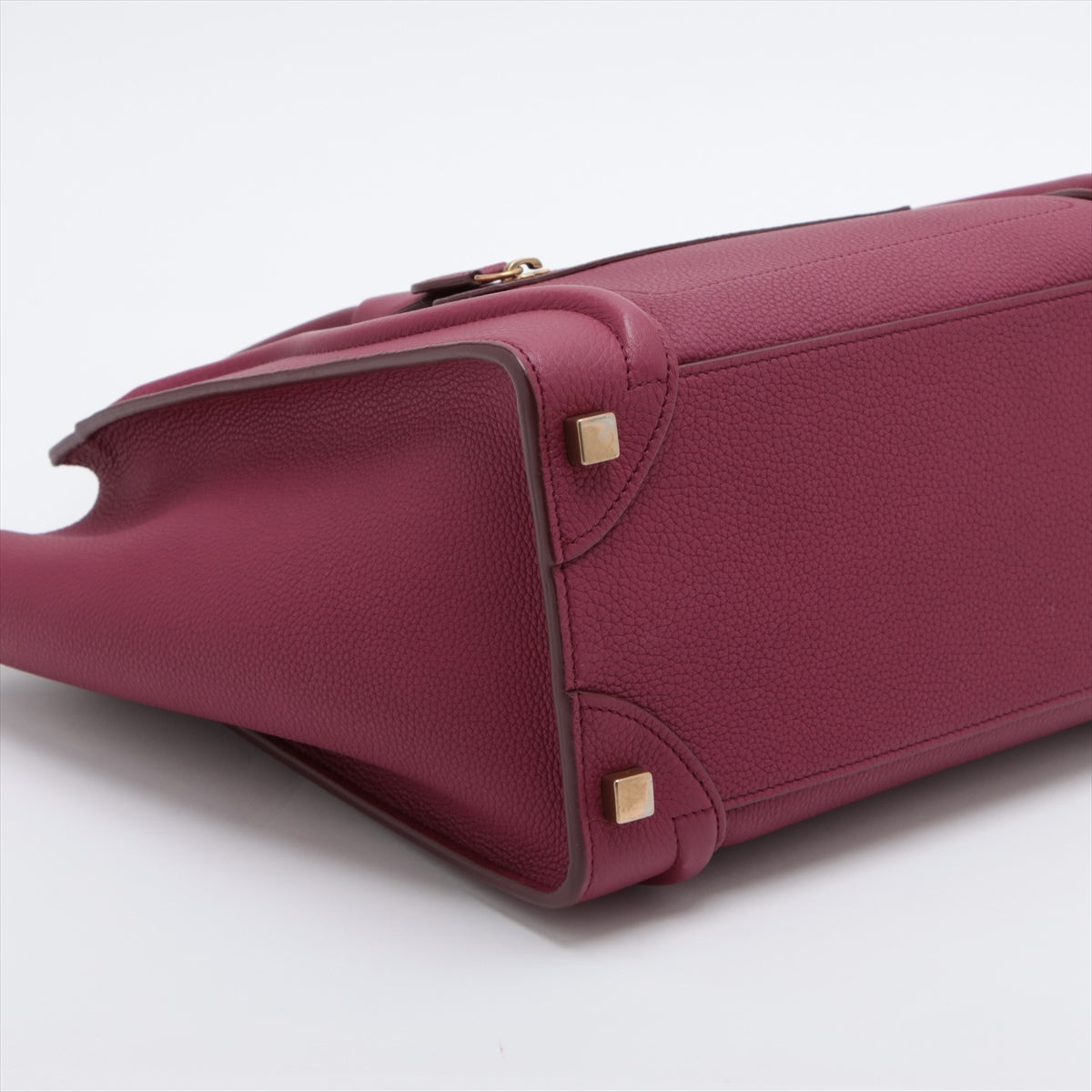CELINE Luggage Micro Shopper Leather Hand bag Purple