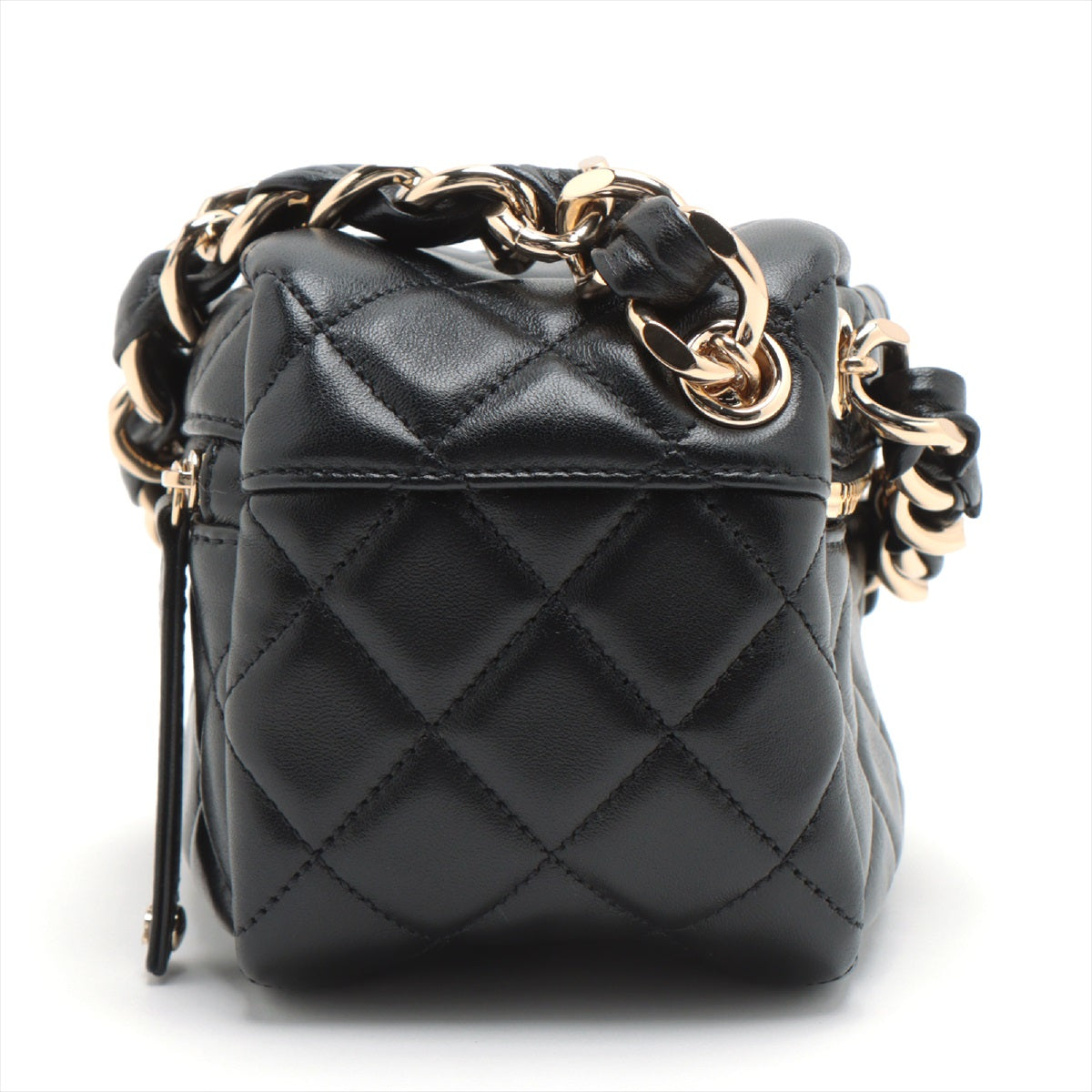 Chanel Matelasse Lam Vanity bag Black Gold Metal fittings