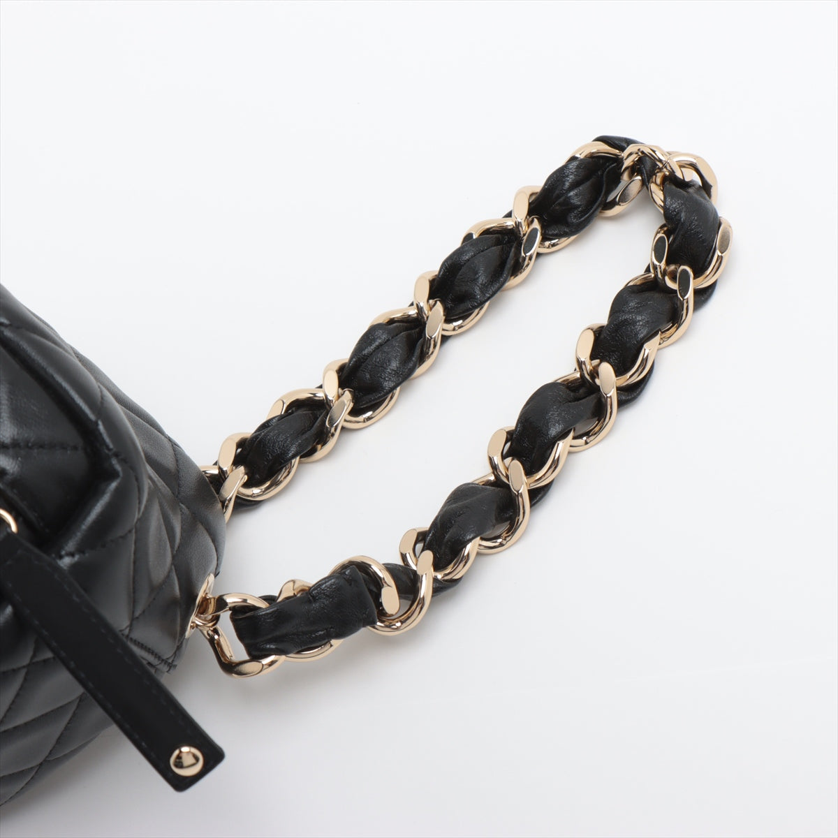 Chanel Matelasse Lam Vanity bag Black Gold Metal fittings