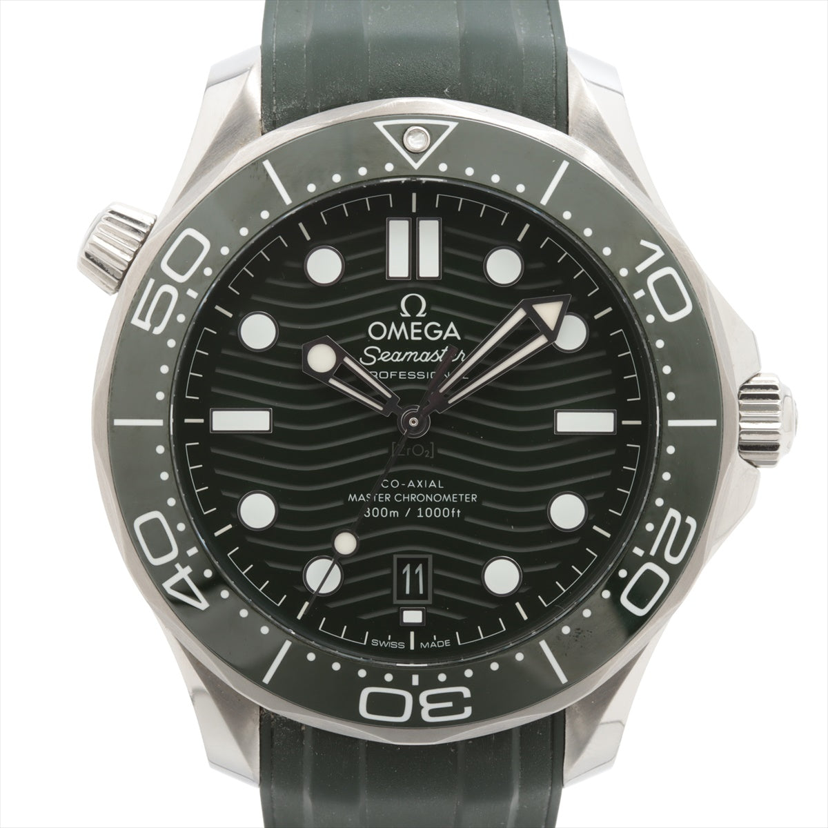 Omega Seamaster Coaxial Master chronometer 210.32.42.20.10.001 SS & rubber AT Green-Face