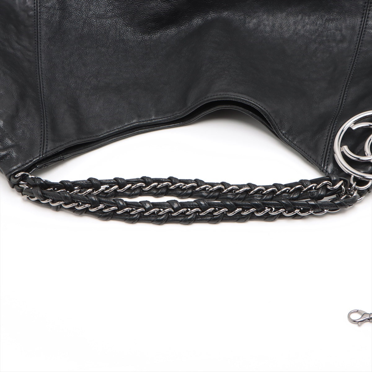 Chanel Coco charm Caviarskin Chain shoulder bag Black Silver Metal fittings 11XXXXXX
