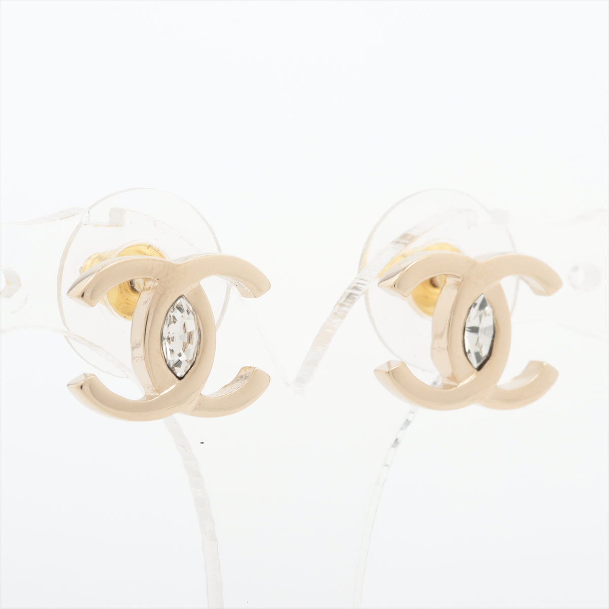 Chanel Coco Mark A23S Piercing jewelry (for both ears) GP×inestone Champagne Gold