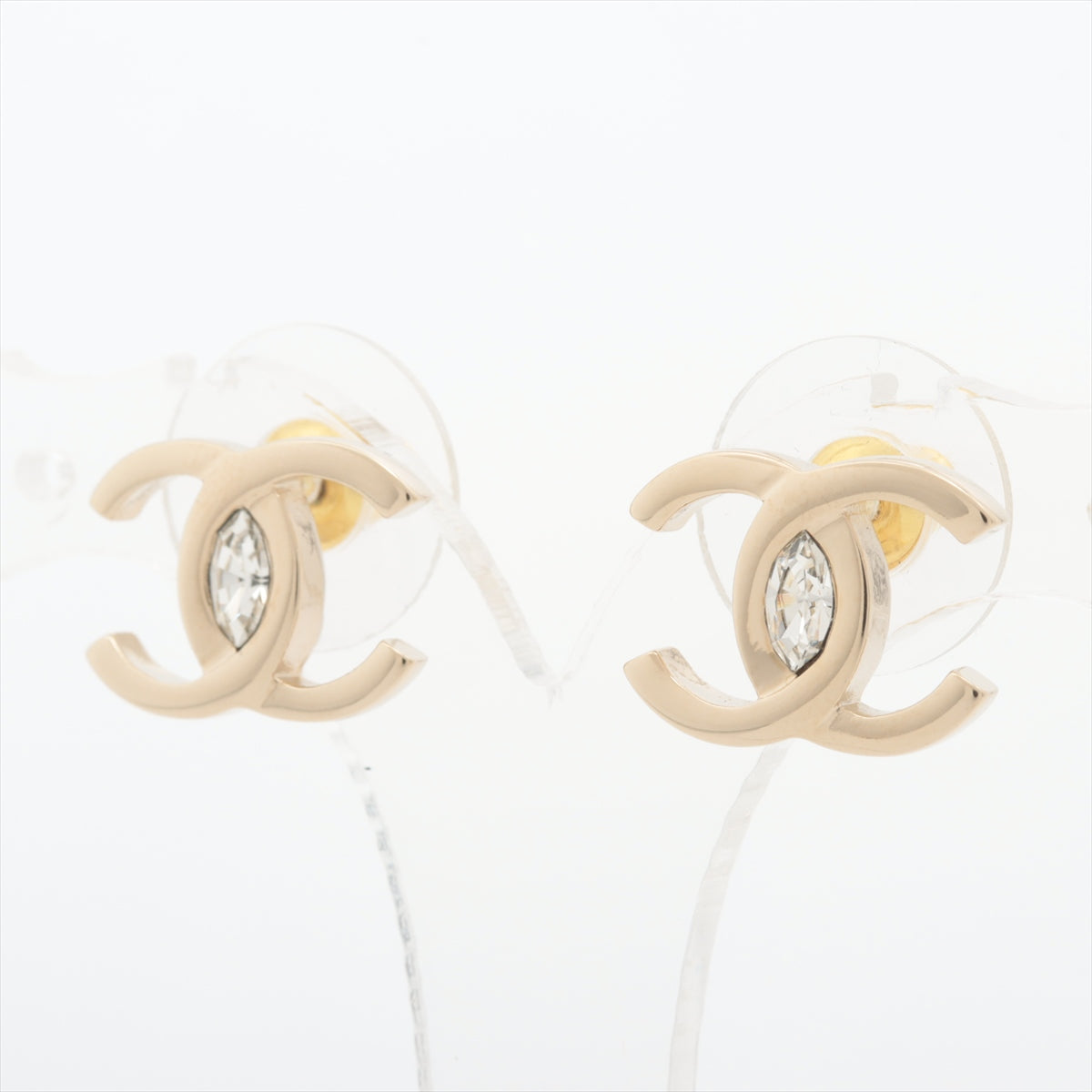 Chanel Coco Mark A23S Piercing jewelry (for both ears) GP×inestone Champagne Gold