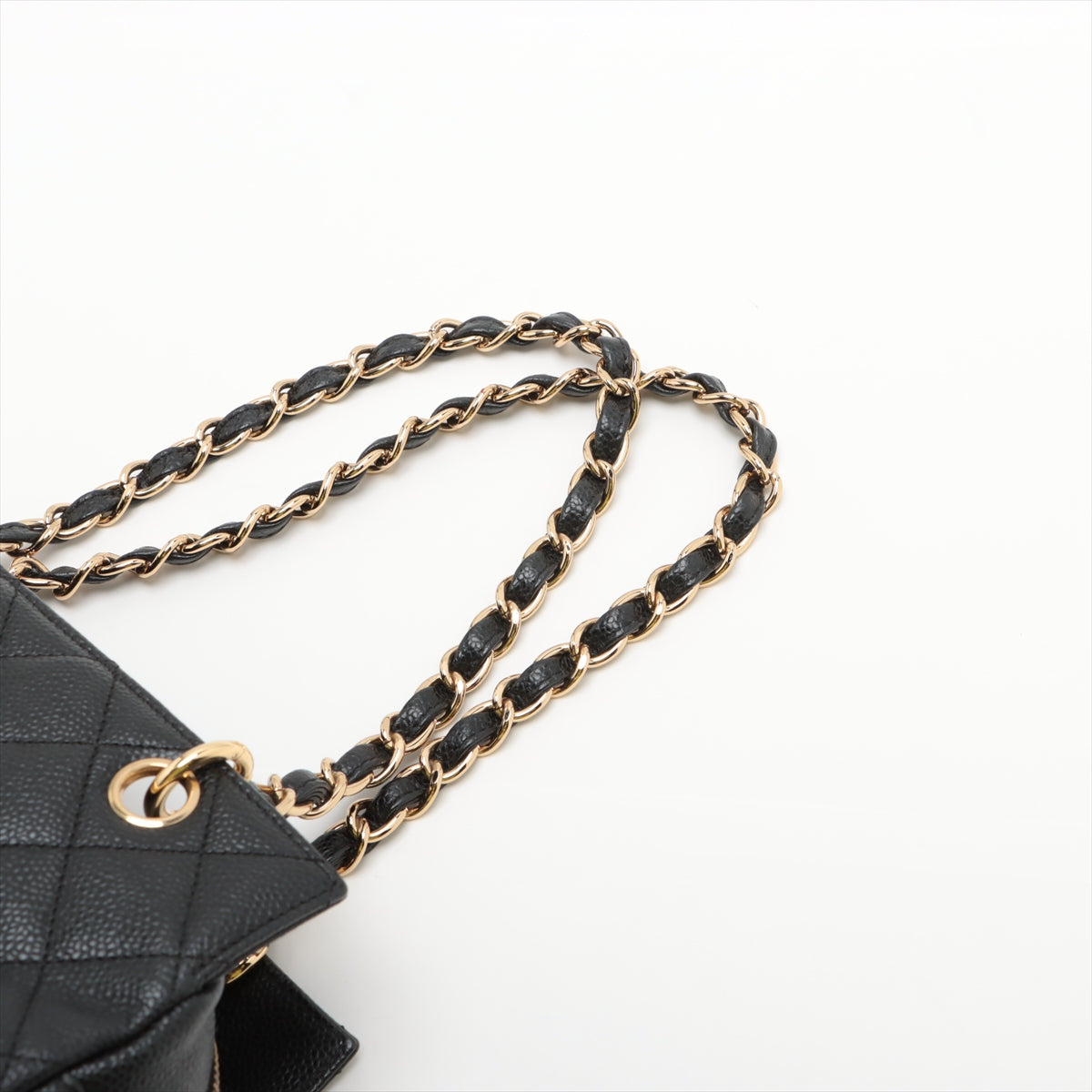 Chanel Matelasse Caviarskin Chain shoulder bag Black Gold Metal fittings 7XXXXXX