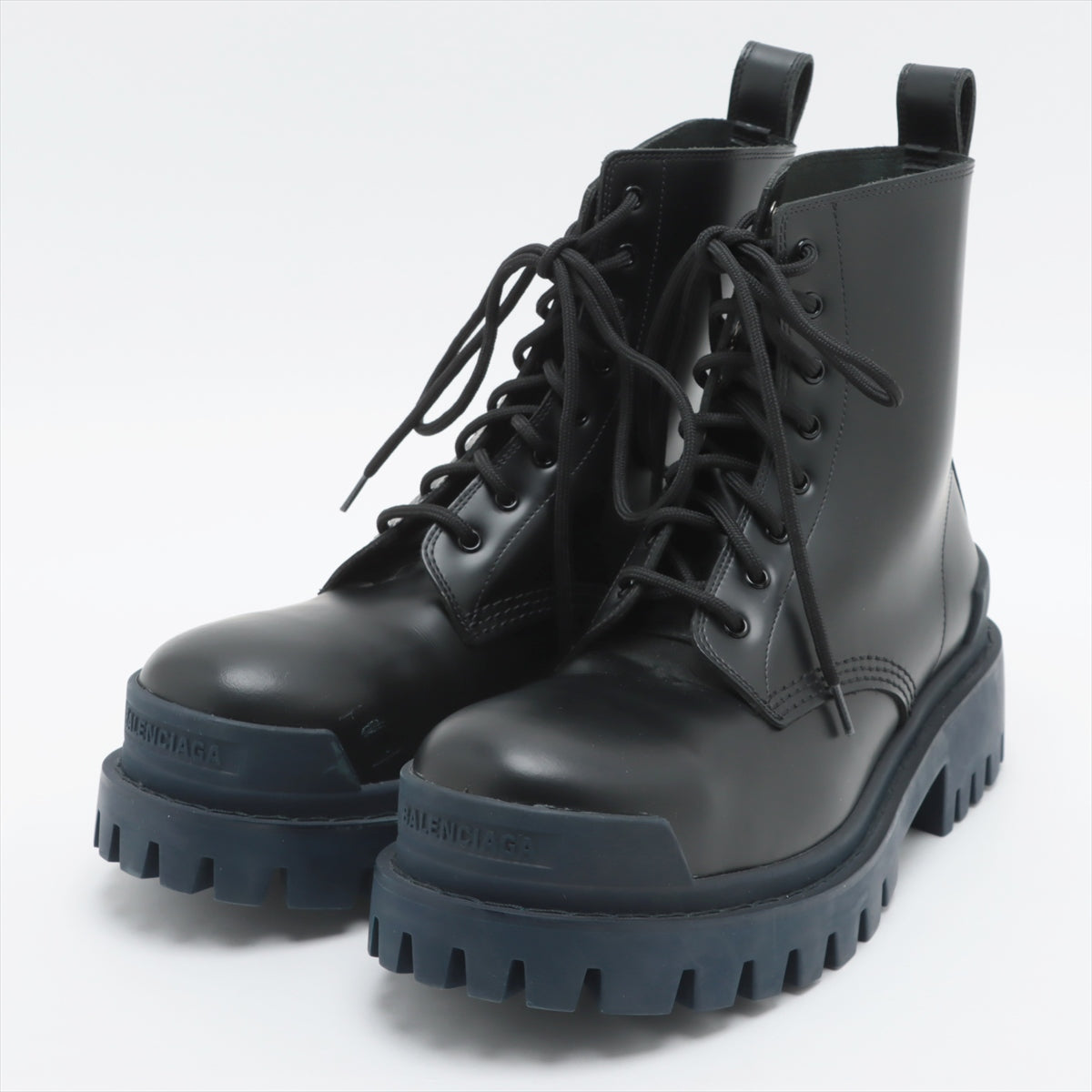 Balenciaga Leather Boots 37 1/2 Ladies' Black 590974 STRIKE