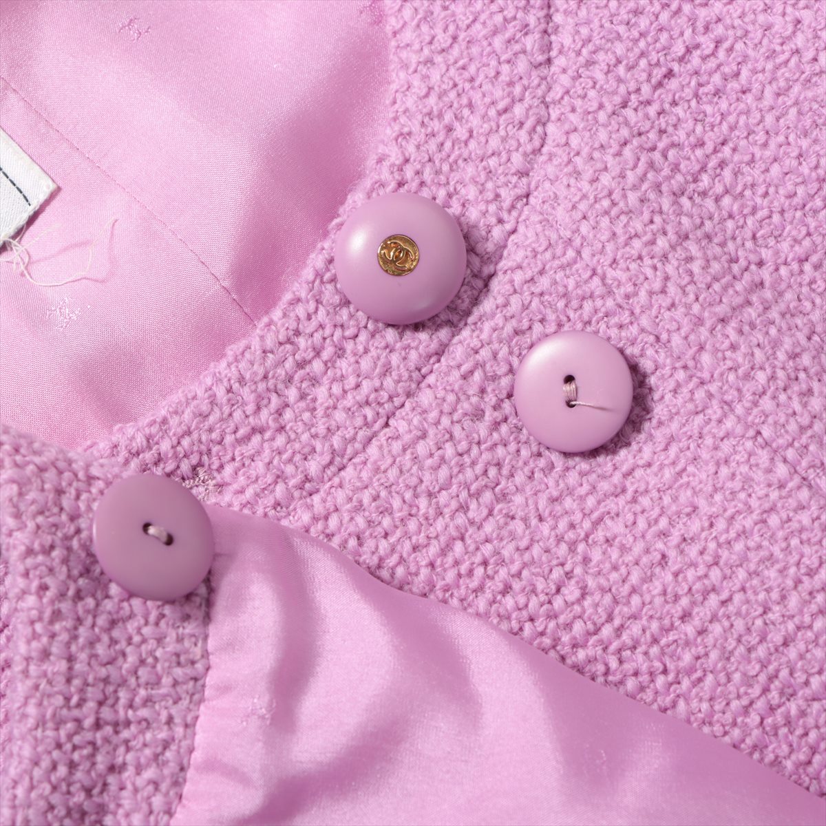 Chanel Coco Button Wool Setup 40 Ladies' Purple