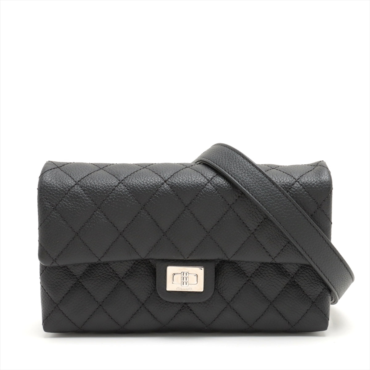 Chanel Matelasse Caviarskin Waist bag Black Silver Metal fittings 22XXXXXX