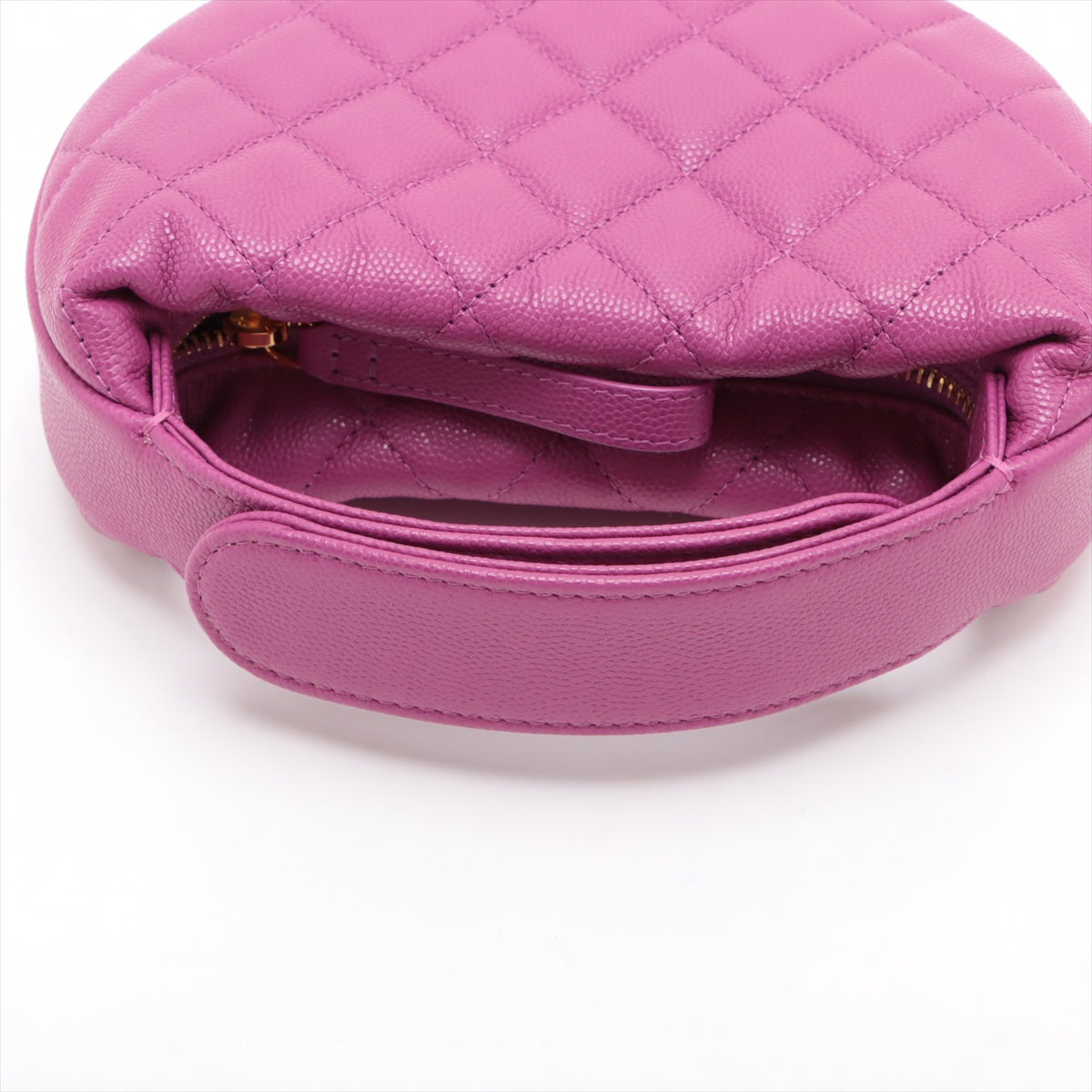 Chanel Matelasse Caviarskin Hand bag Purple Gold Metal fittings