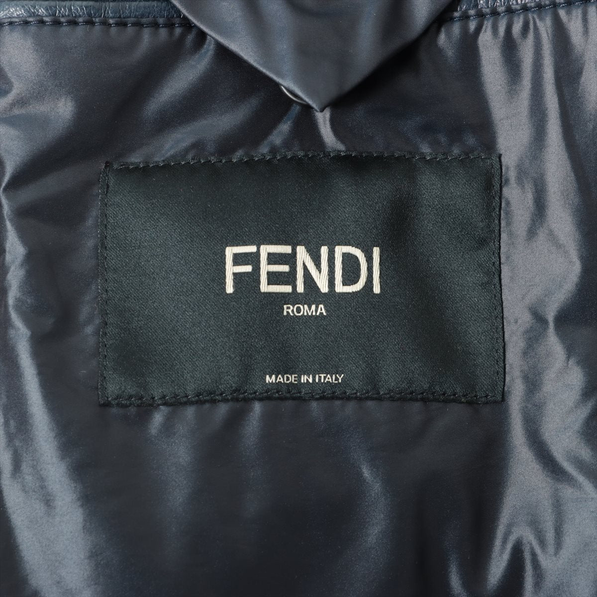Fendi 14 years Leather Jacket 50 Men's Navy blue  FPG243
