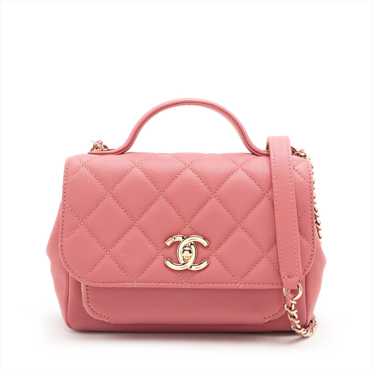 Chanel Matelasse Caviarskin 2way handbag Pink Gold Metal fittings 28th