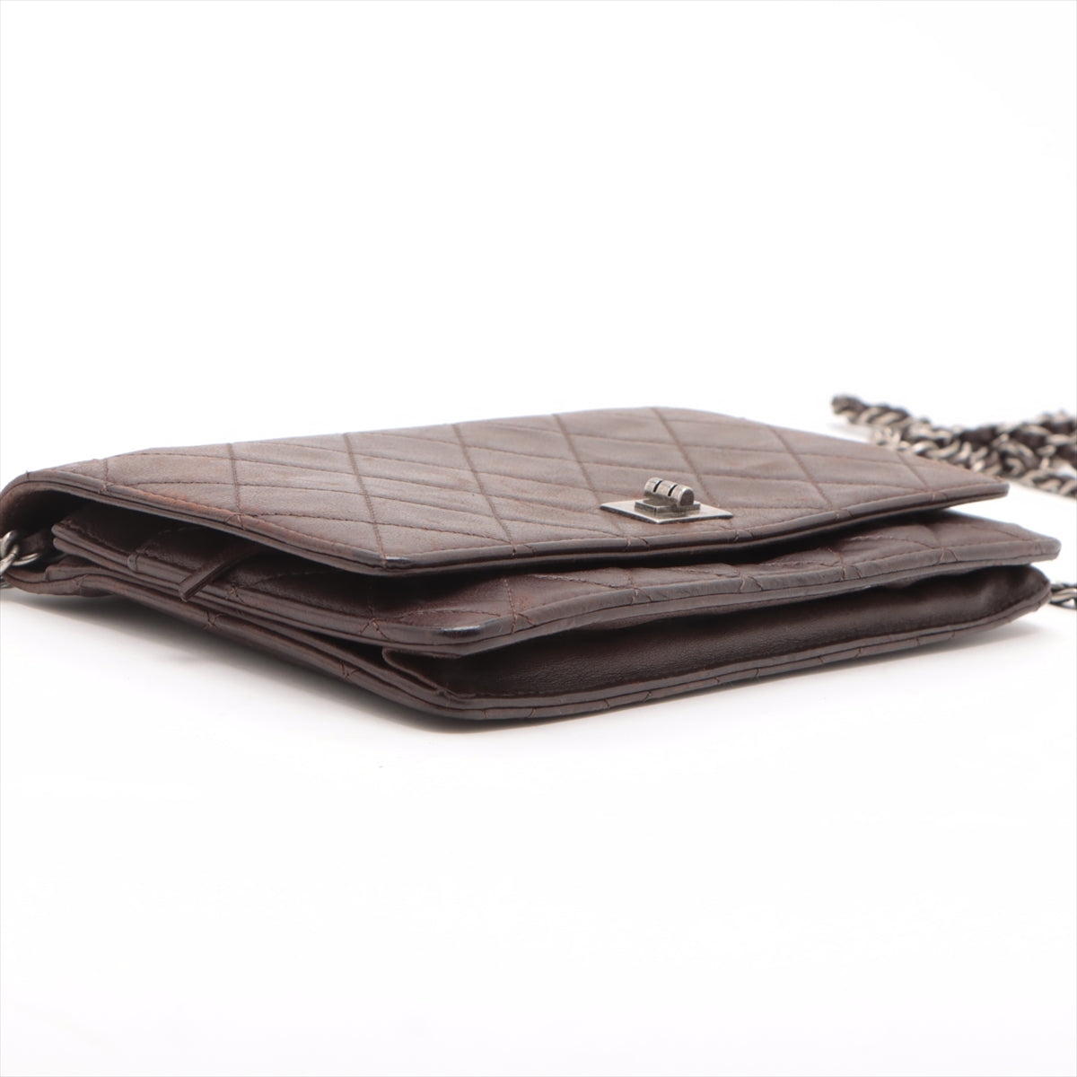 Chanel Matelasse Lambskin Chain wallet 2.55 Brown Silver Metal fittings 11XXXXXX