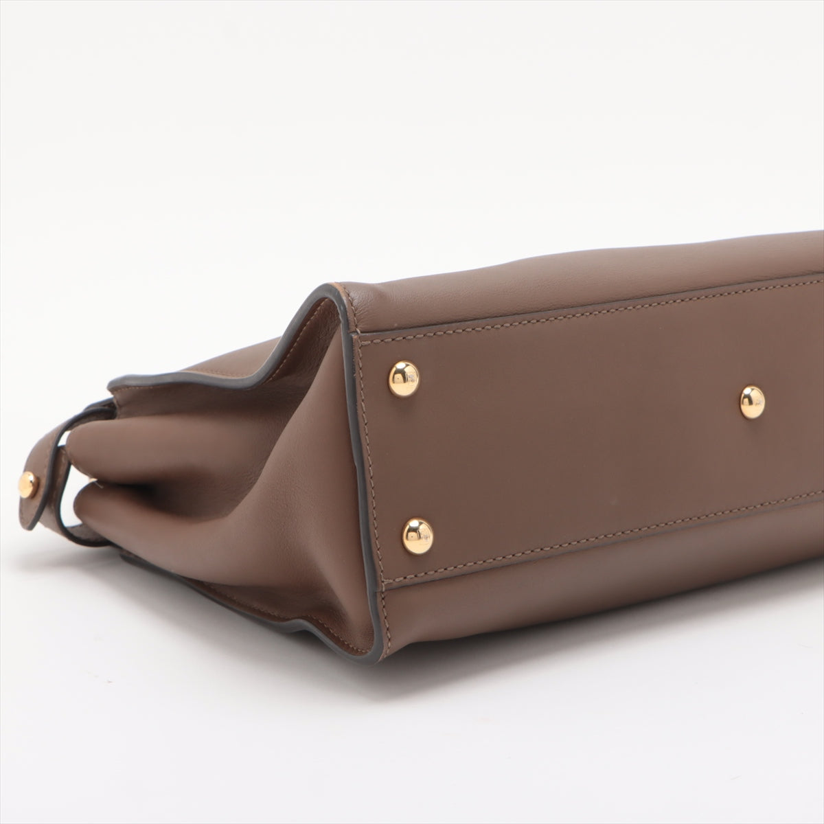 Fendi PEEKABOO REGULAR Leather 2way handbag Brown 8BN290