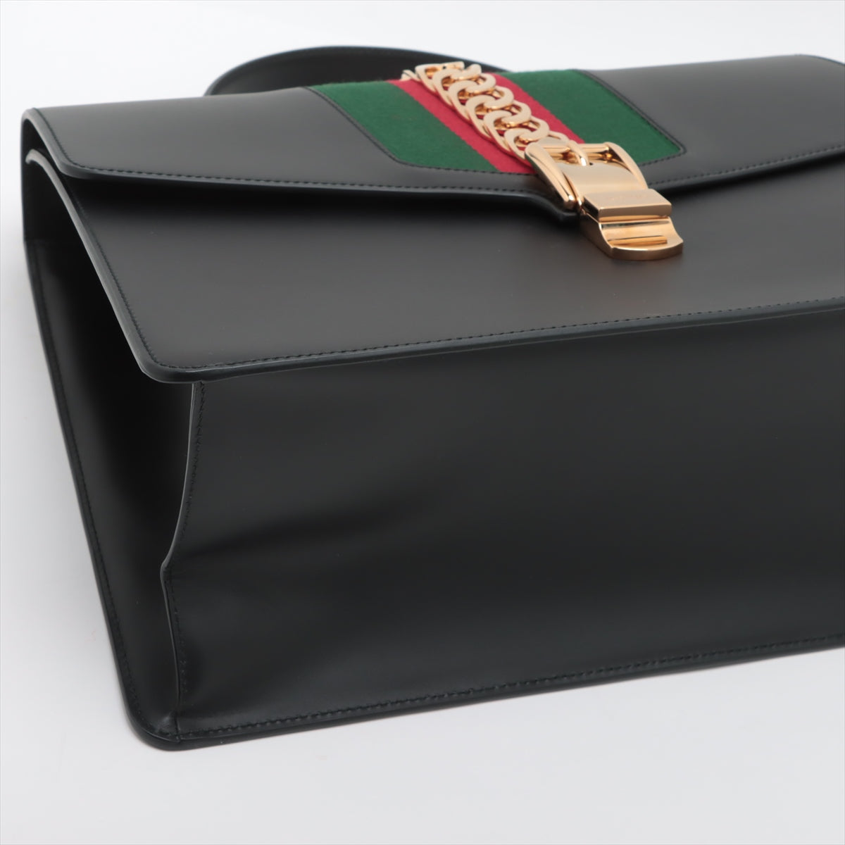 Gucci Sylvie Leather Hand bag Black