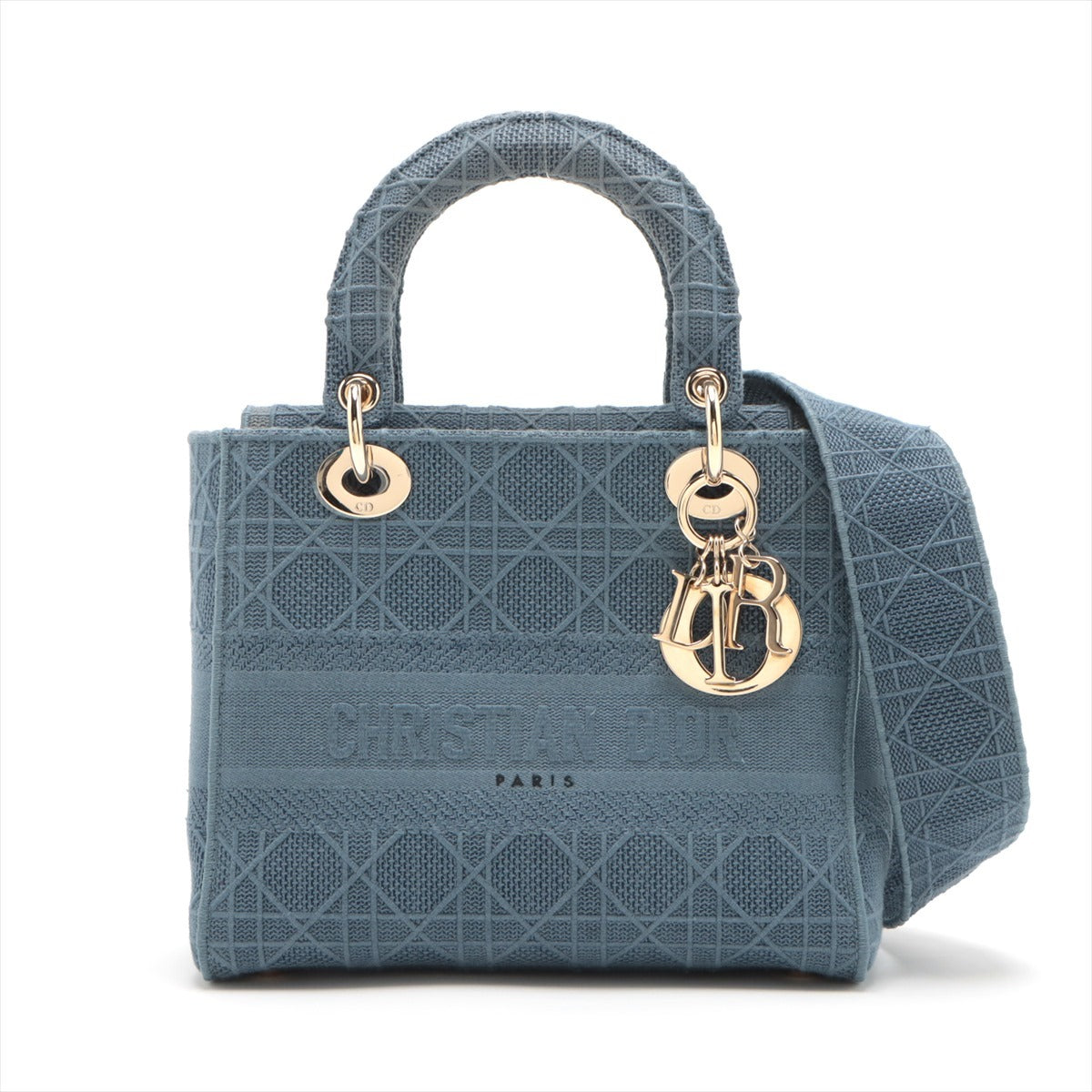 Christian Dior Lady Dior Cannage canvas 2way handbag Blue