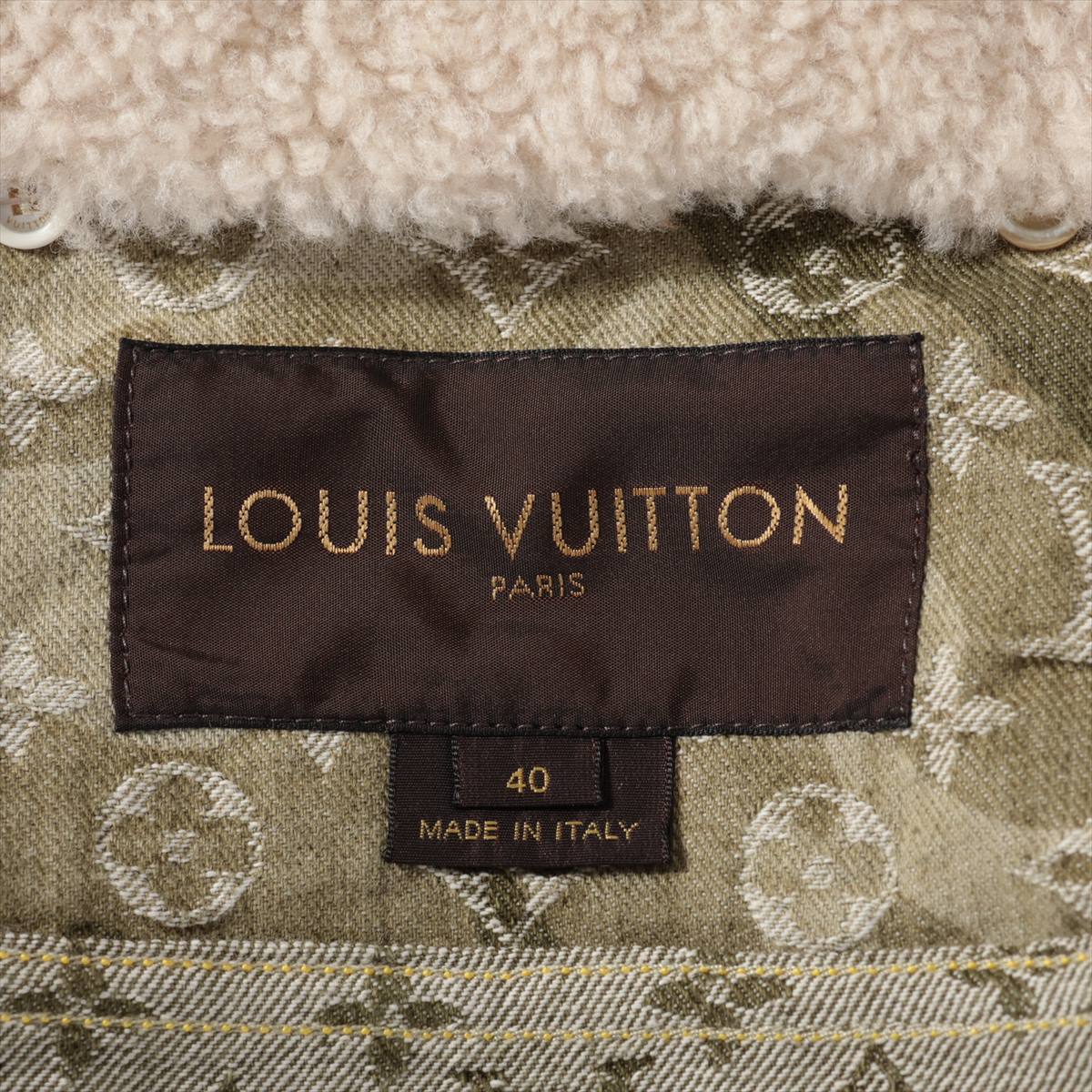 Louis Vuitton x Murakami Takashi 08AW Cotton Denim jacket 40 Ladies' Khaki  RW082W Camouflage Monogram Bore removable
