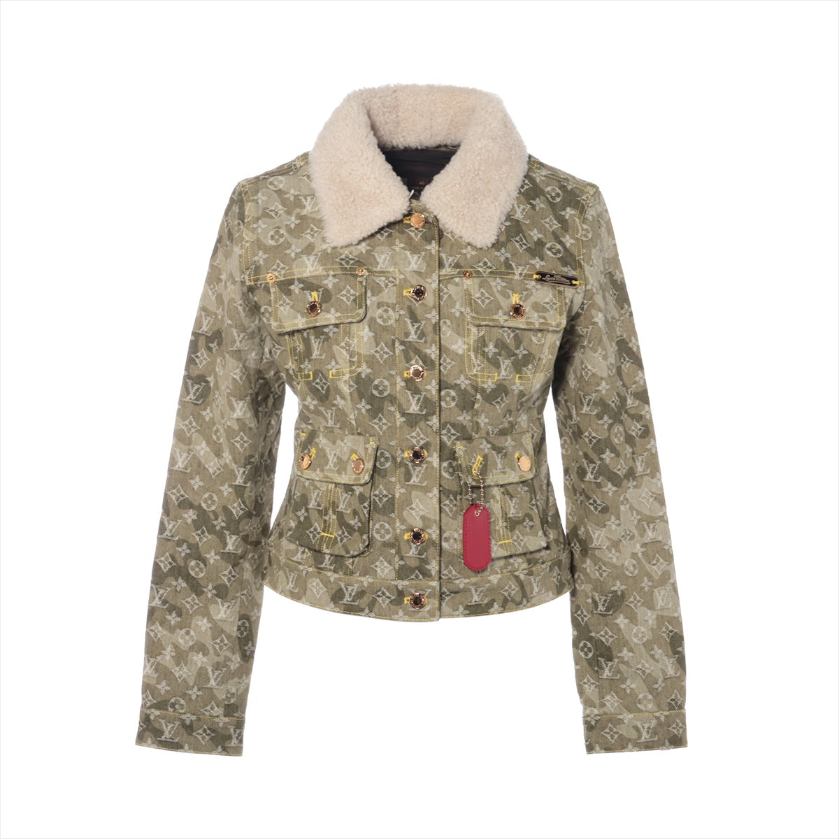 Louis Vuitton x Murakami Takashi 08AW Cotton Denim jacket 40 Ladies' Khaki  RW082W Camouflage Monogram Bore removable
