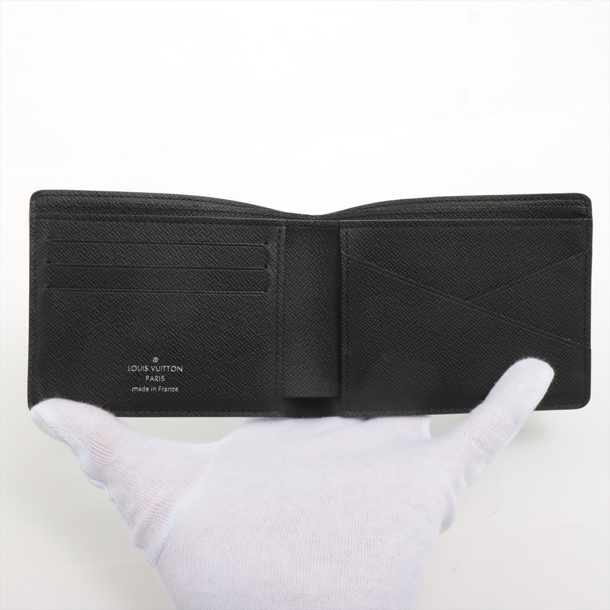 Louis Vuitton Damier stripes Wallet Multiples M81319 Blue x black Wallet