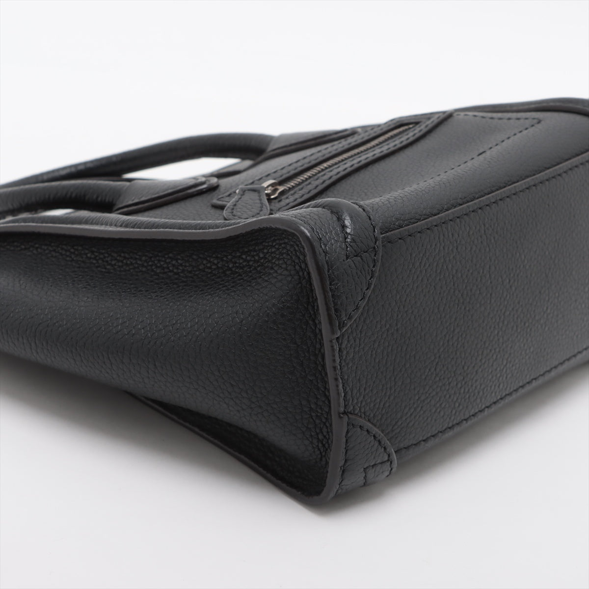 CELINE Luggage Nano shopper Leather 2way handbag Black