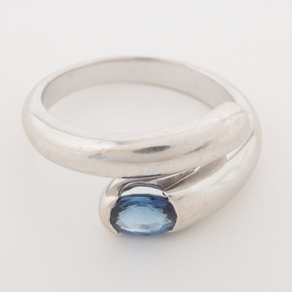 Bvlgari Astrea Sapphire rings 750(WG) 5.4g Engraving blur Plating peeling