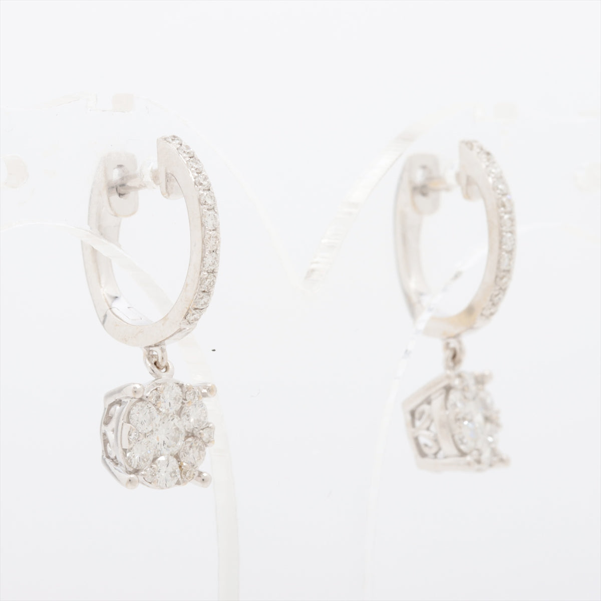 Ponte Vecchio diamond Piercing jewelry 750(WG)×K18WG 3.5g D0.32 D0.32