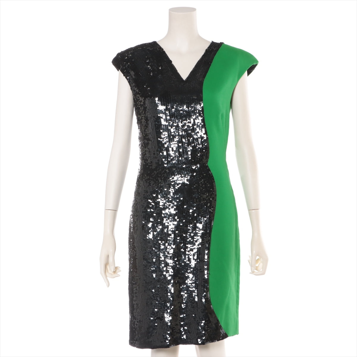 Emilio Pucci Rayon × Silk Dress IT40 Ladies' Black x green  Sequins 41RH37