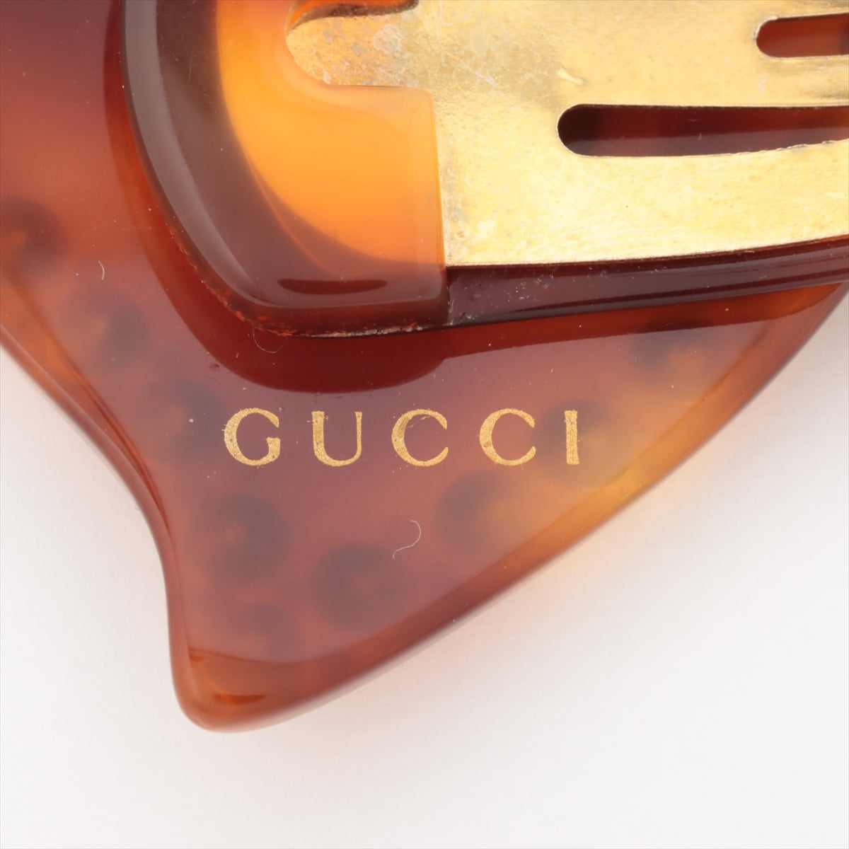 Gucci Interlocking G Hair clip Plastic x rhinestone Brown