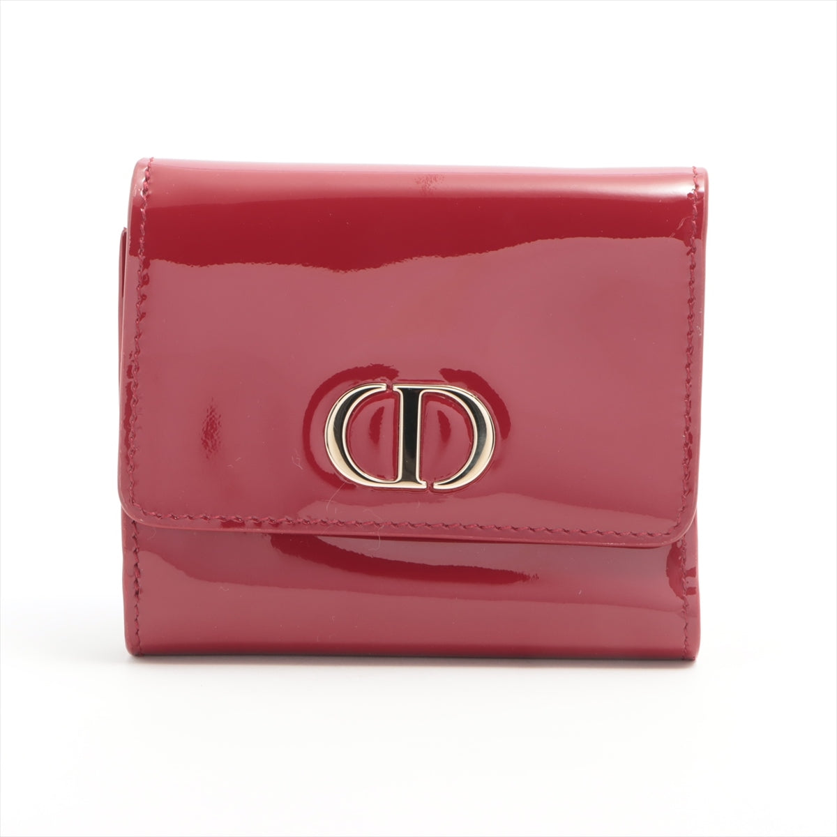Christian Dior 30 Montaigne Patent leather Compact Wallet Red