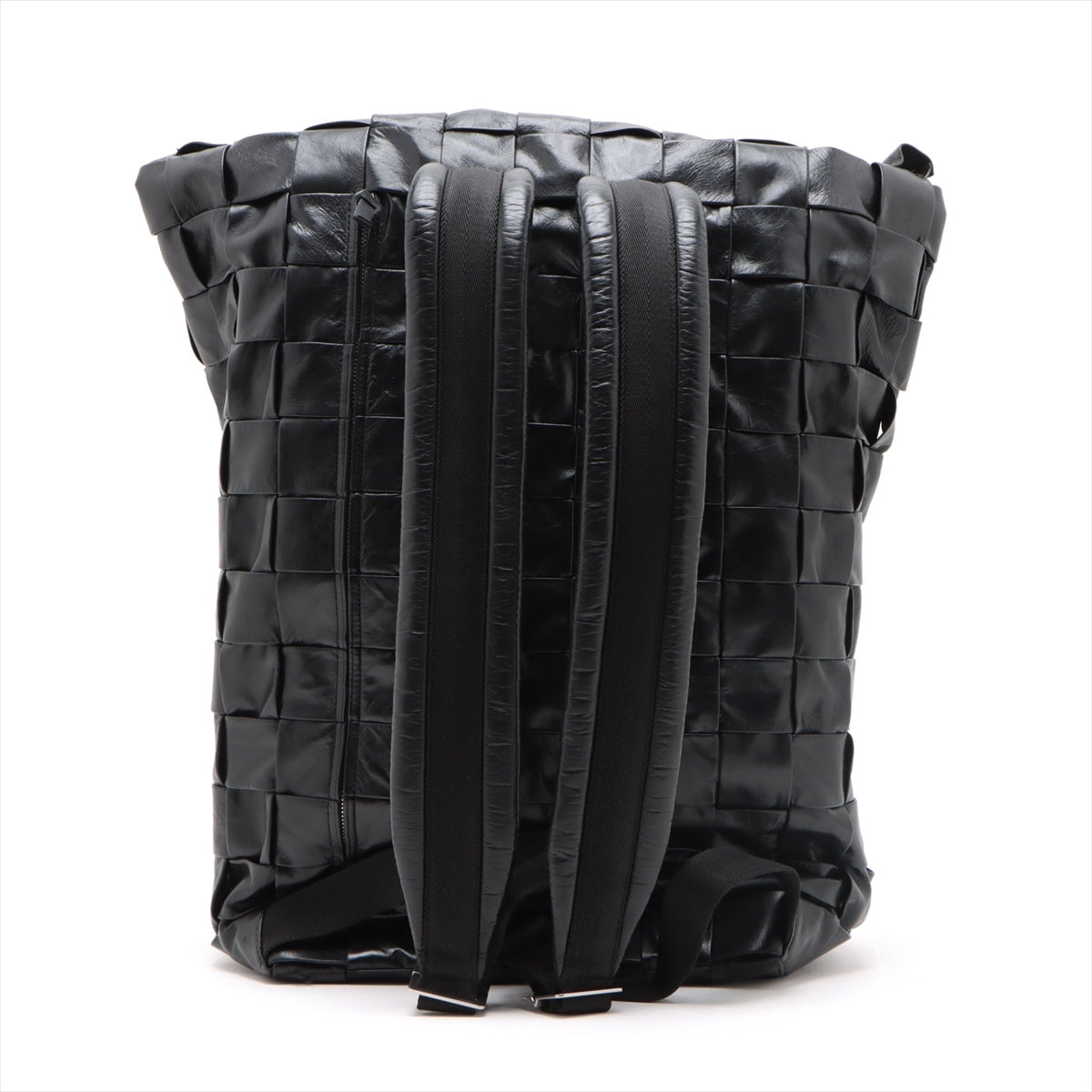 Bottega Veneta maxi intrecciato Leather Backpack Black