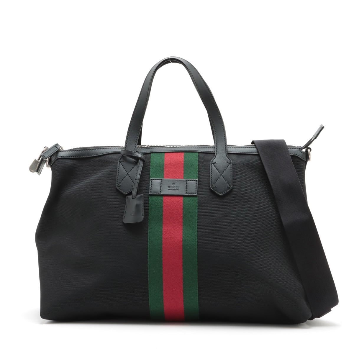 Gucci Sherry Line Nylon & leather 2way handbag Black 359261
