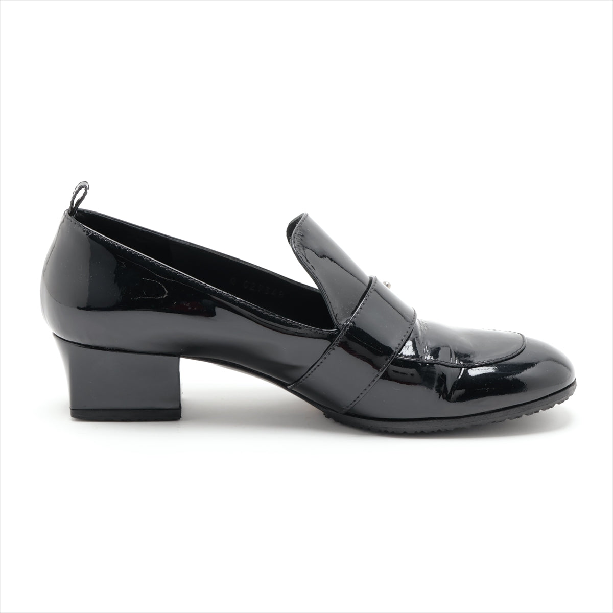 Chanel Coco Mark Patent leather Loafer 39 1/2 Ladies' Black G29348