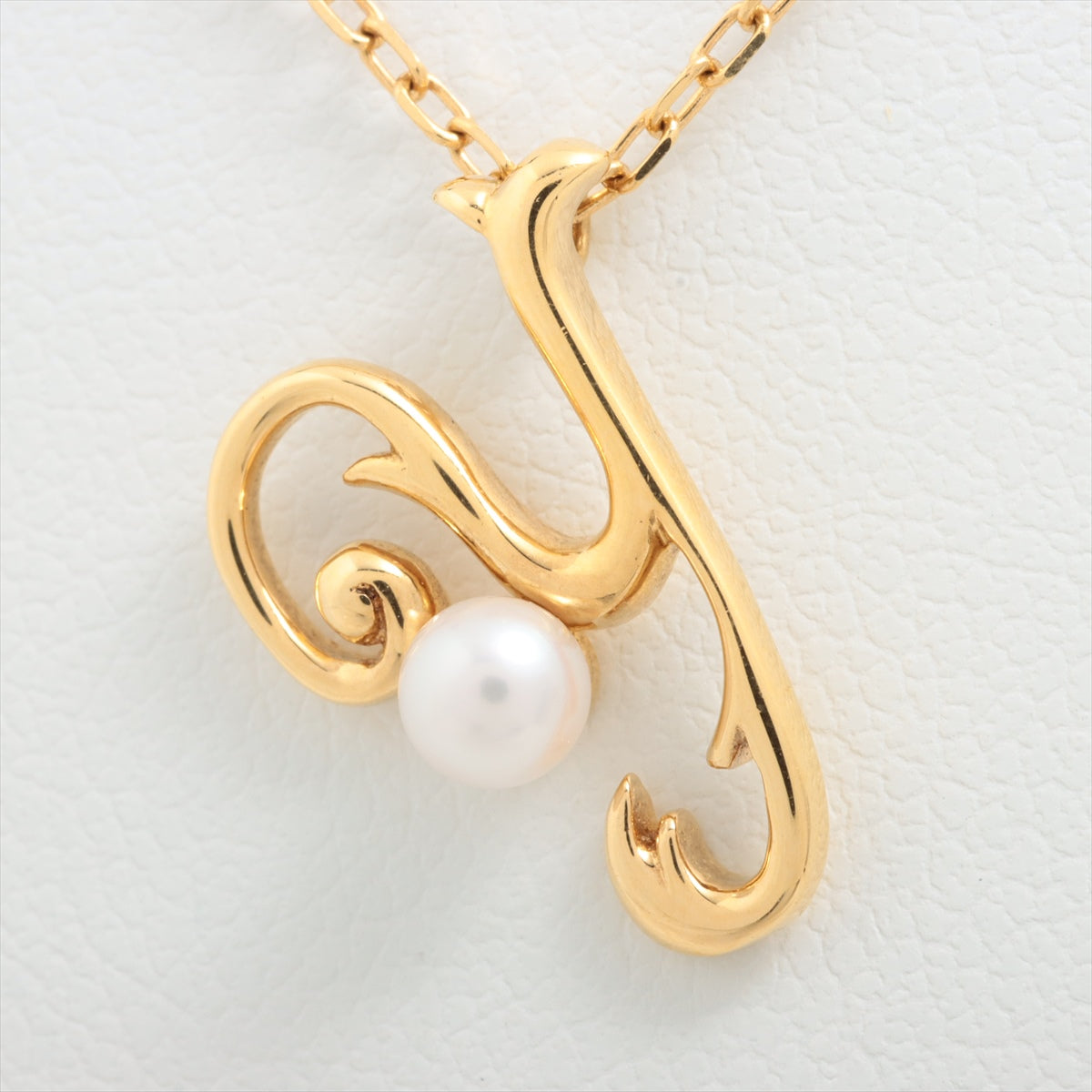 PERLITA Initial Pearl Necklace K18(YG) 2.8g Approx. 3.5 mm