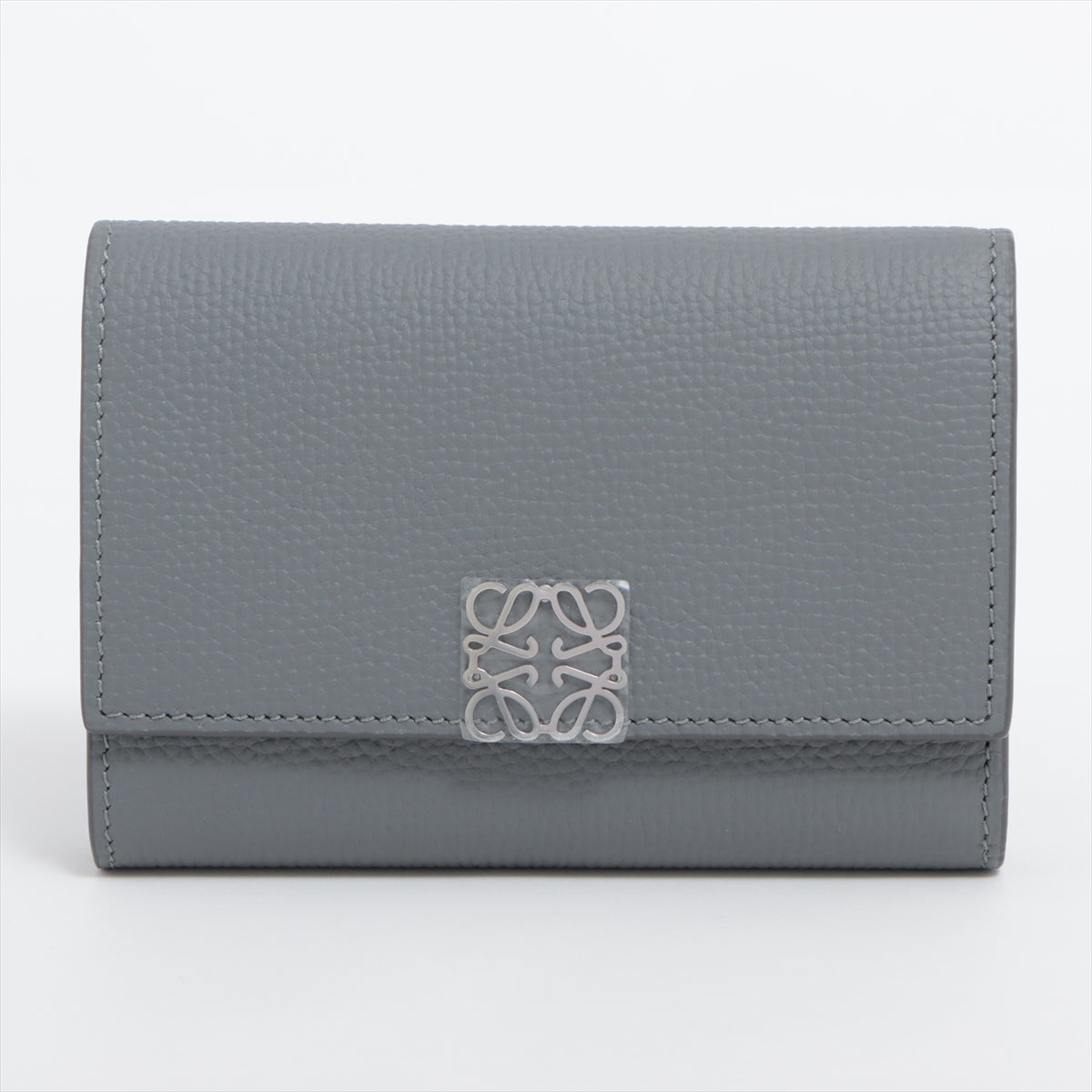 Loewe Anagram Small Vertical Wallet Leather Compact Wallet Grey