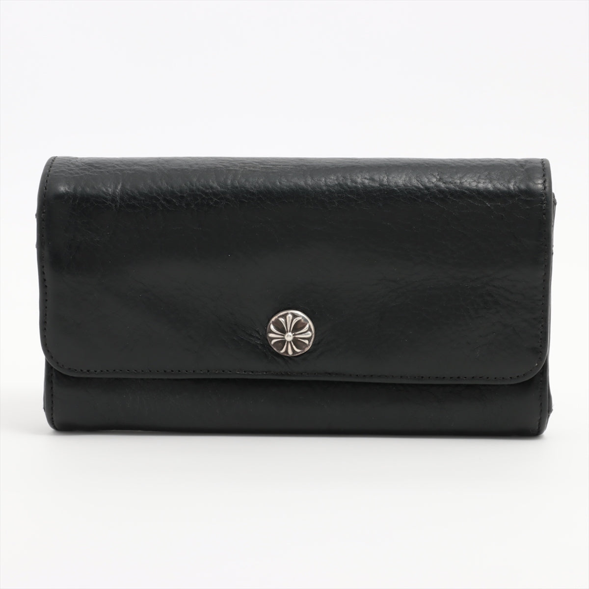 Chrome Hearts Judy Wallet No notation With invoice Black Leather cross ball button
