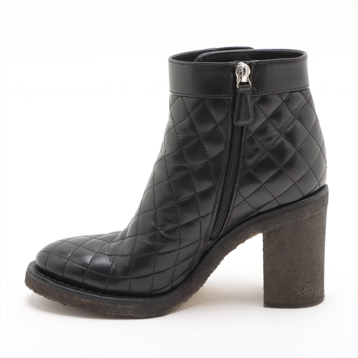 Chanel Coco Mark Matelasse Leather Short Boots 37 Ladies' Black G31285 double turn lock