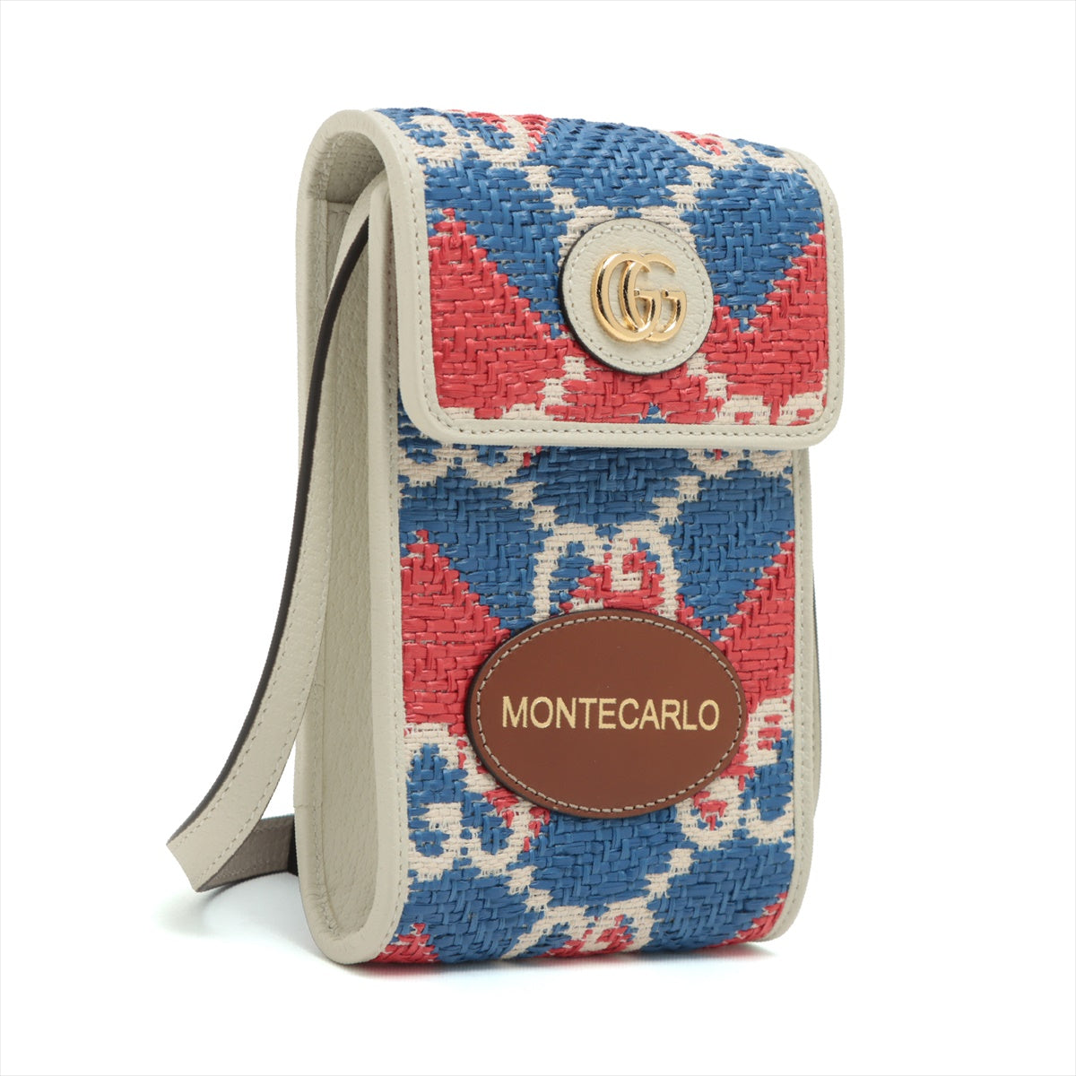 Gucci Jumbo GG Straw & leather Shoulder bag Multicolor 704479   Monte Carlo