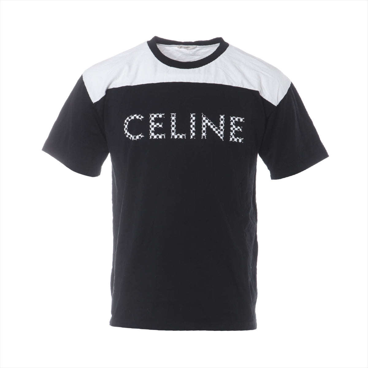 CELINE 21SS Cotton T-shirt XS Men's Black × White  2X839500O Studs Eddie period