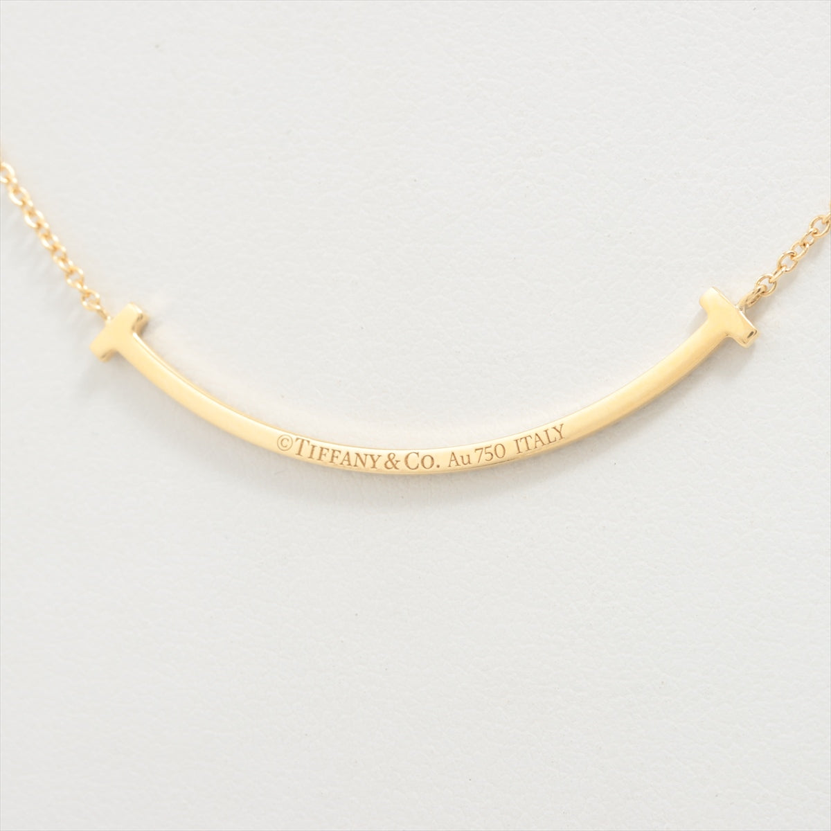 Tiffany T Smile Mini diamond Necklace 750(YG) 2.3g