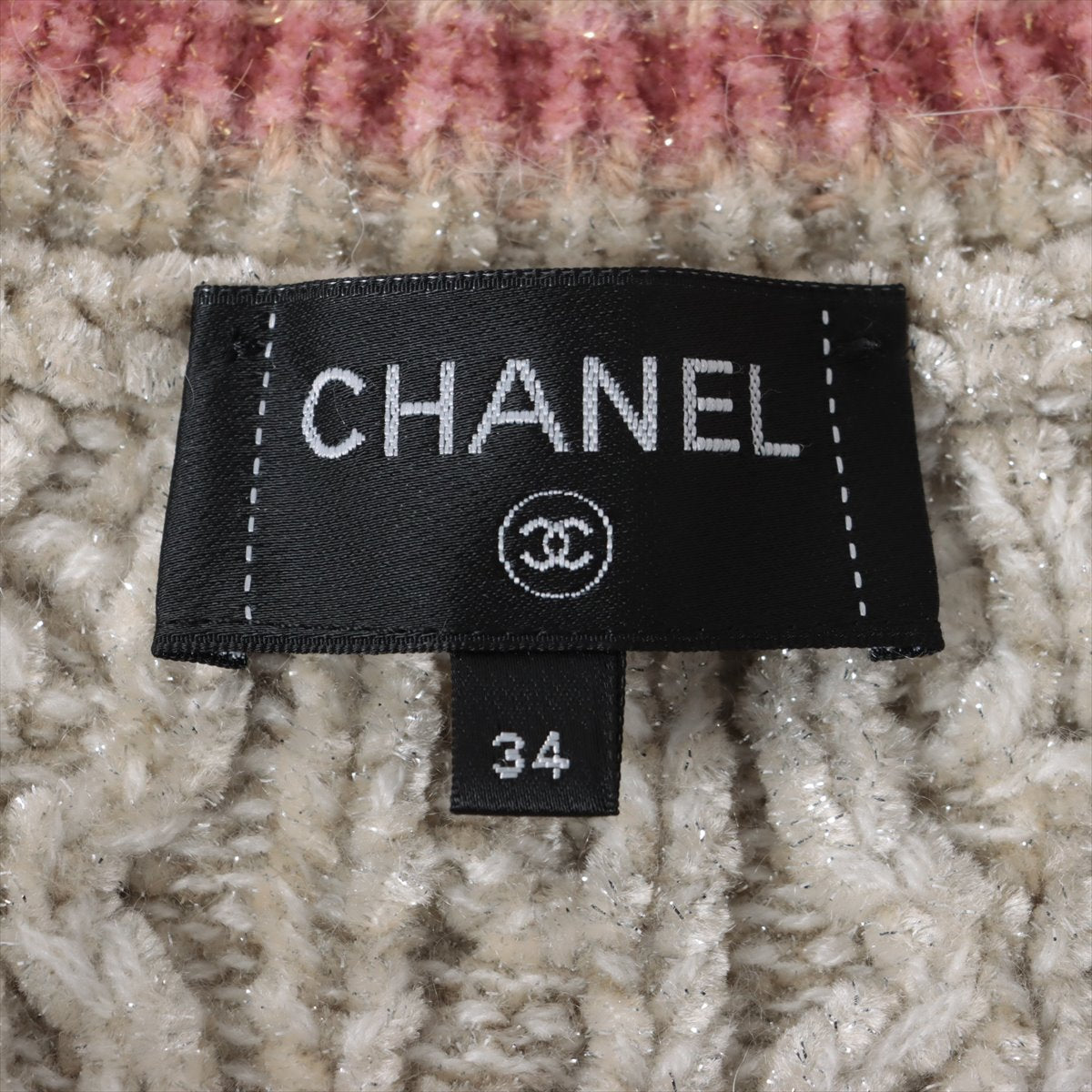 Chanel Coco Button P73 Cashmere x rayon Cardigan 34 Ladies' Pink x green