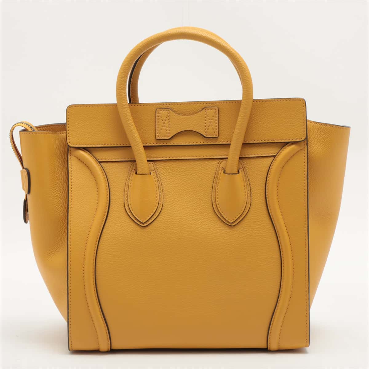 CELINE Luggage Mini Leather Hand bag Yellow