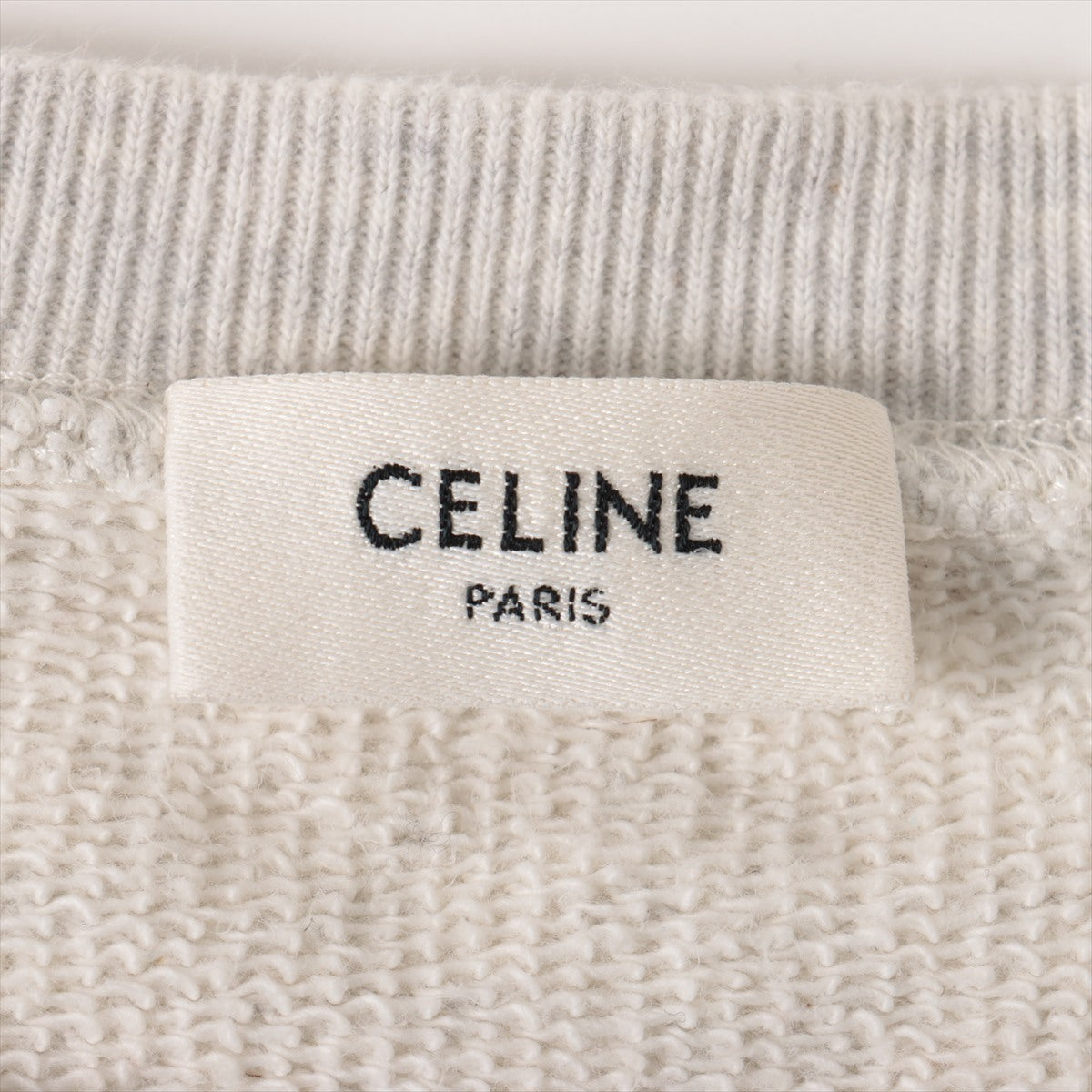 CELINE Triomphe Cotton Basic knitted fabric L Ladies' Grey  2Y777765N cropped Eddie period