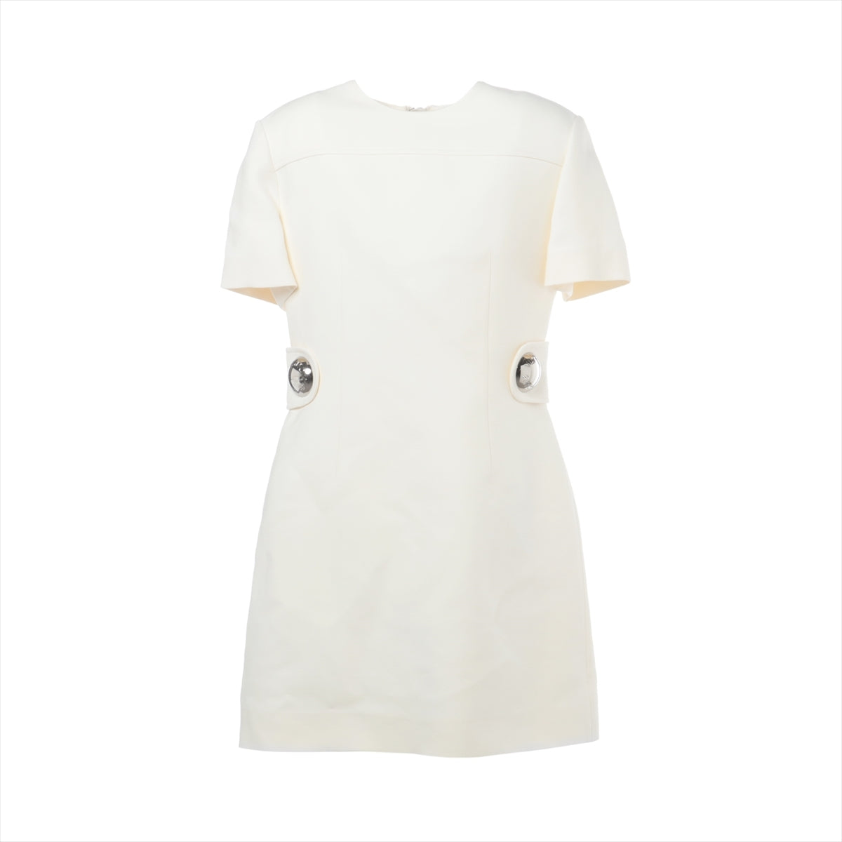 Louis Vuitton 23SS Wool & silk Dress 38 Ladies' Ivory  RW231B 1ABE4V  snap button martingale dress