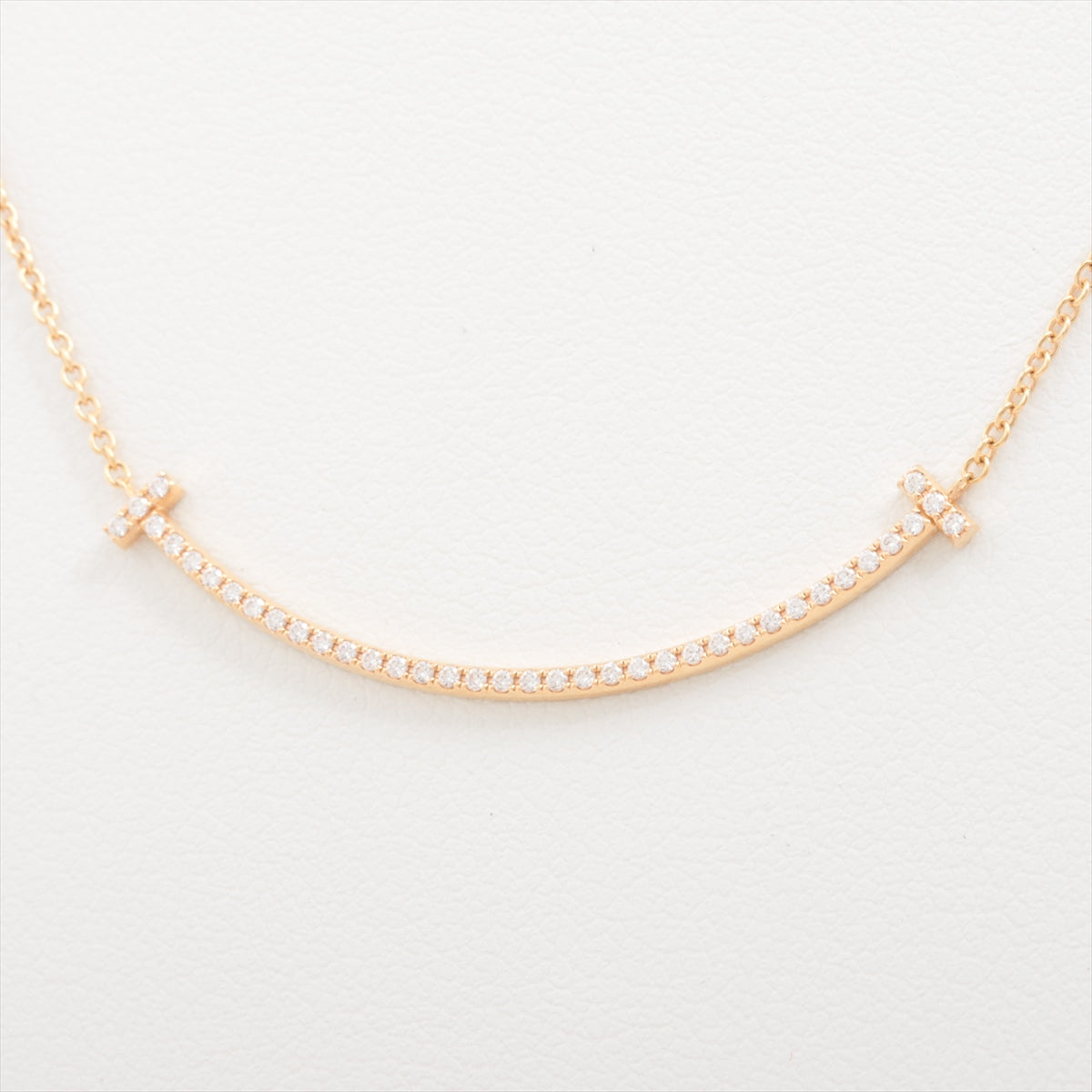Tiffany T Smile Mini diamond Necklace 750(PG) 2.1g